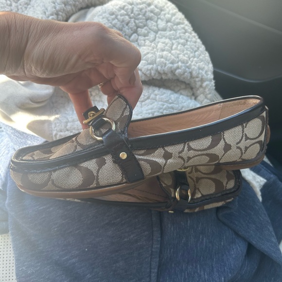 Coach Brown Leather Loafers with Gold Detailing - Picture 8 of 9